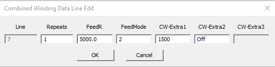 Cadfil Combine Winding Line Edit Dialog