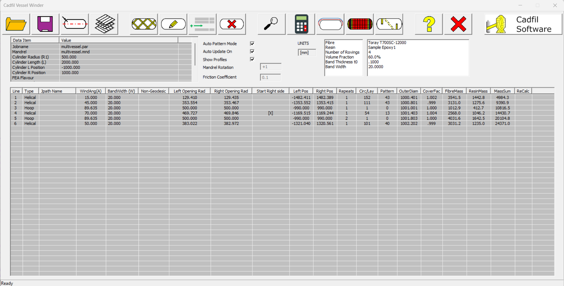 Cadfil Multi-Vessel Dialog