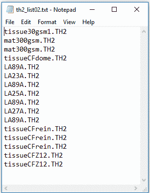 TH2 file list prompt