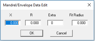 Cadfil Mandrel editor line edit dialog